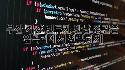 부산 기장 렌트카 반납, 정관읍 임곡리에서 완벽하게! 🚗💨